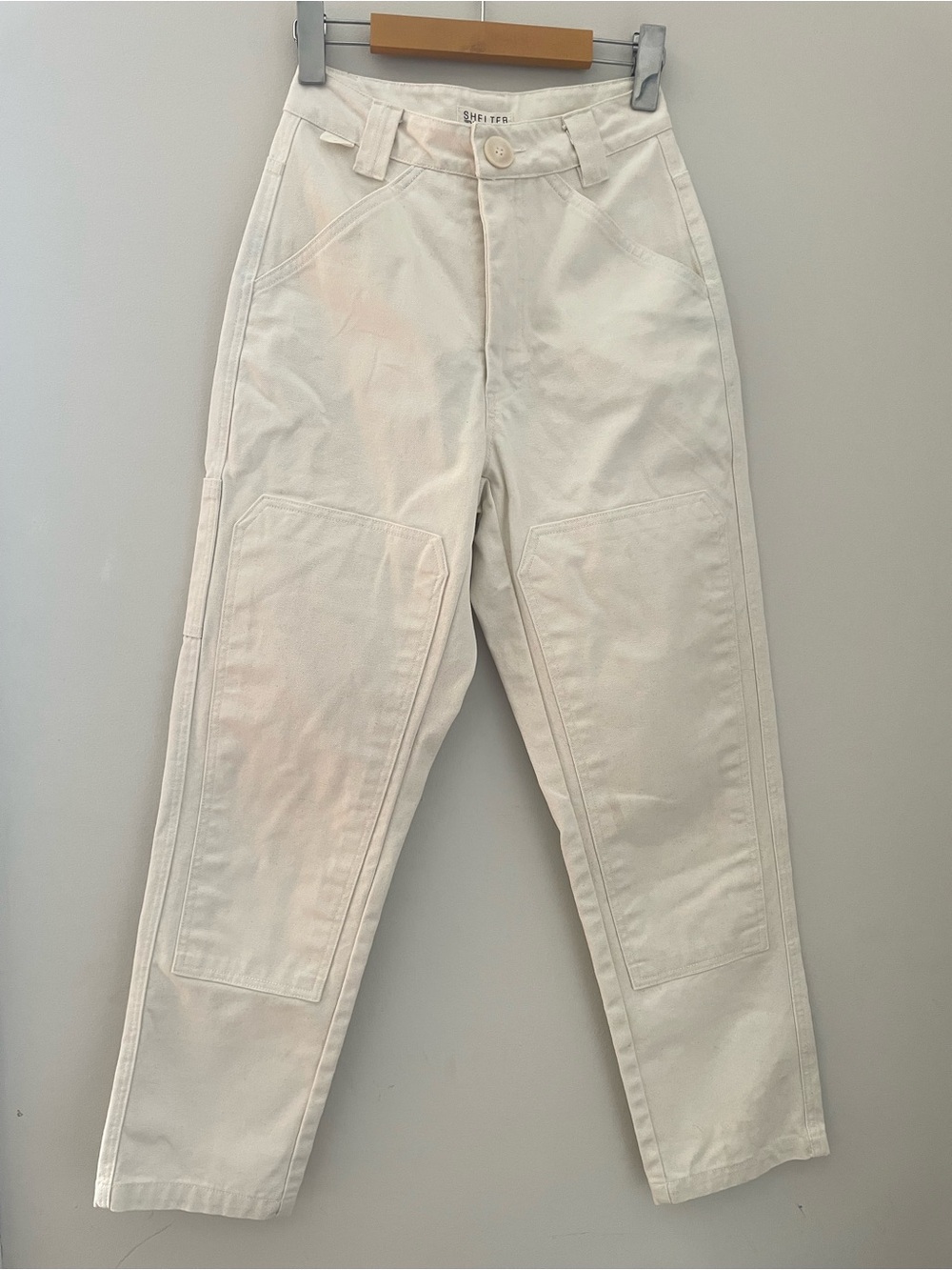 Shelter Brewer’s Canvas Pants Cream Size 2 Utility Workwear Sustainable Canadian